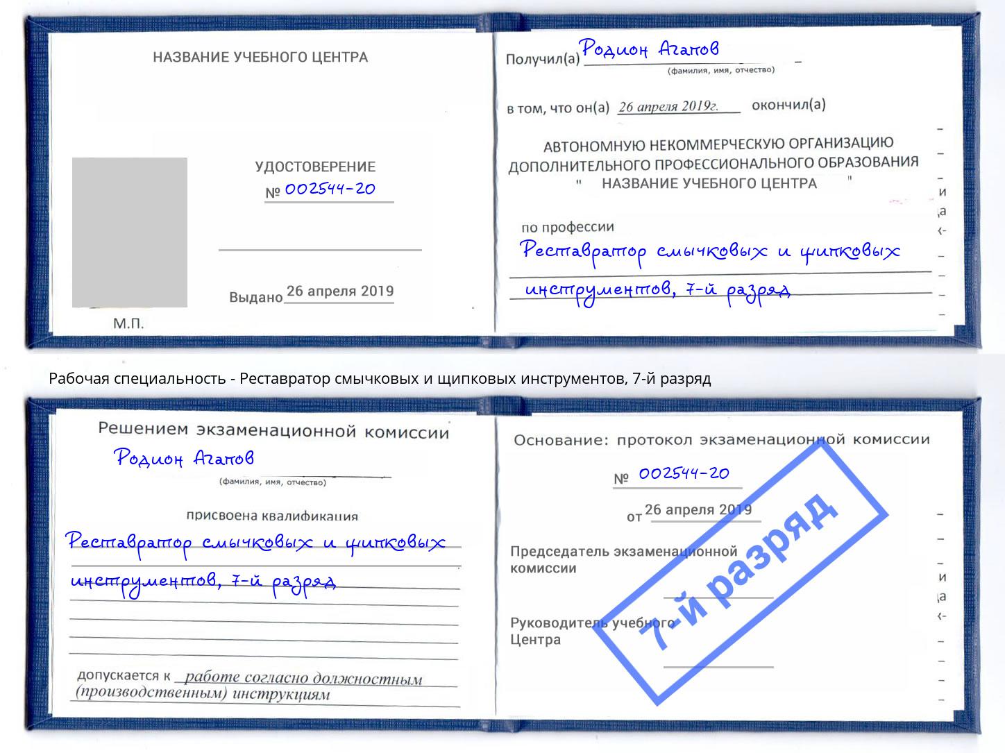 корочка 7-й разряд Реставратор смычковых и щипковых инструментов Белорецк